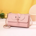 Cute pink elephant crossbody phone bag for women with adjustable strap and leather texture - Light Pink