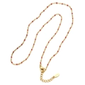 French vintage stainless steel gold necklace with elegant red enamel beads - Gold Chain Red Beads (SL030)