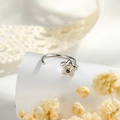 Orecchino a clip a forma di C in argento con stella lucida per uno stile quotidiano - Stella Argento (A917-Anello a C a Stella Singolo)