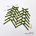 Set of 12 dark green velvet Christmas bows with golden ties for tree decoration - 1.5cm Light Green / 12 Pack