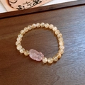 26# Rutilated Quartz Strawberry Quartz Bracelet