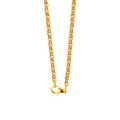 Detail view of a 3mm golden stainless steel chain featuring a durable lobster clasp - 3MM 49CM Gold / Gold