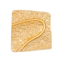 Irregular hollow punk ring in golden finish with vintage lava texture for women - Sand Gold Irregular Square Hammered Ring (04沙金 方形10352)