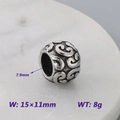 Perla a botte in acciaio inossidabile con motivo vintage 15x11mm per gioielli fai-da-te - Stile Motivo Nuvola Vintage (KLJ9066-KJX)