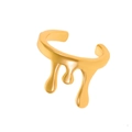 Polsino auricolare irregolare in oro lava con design minimalista in metallo liquido - Lava Liquida KC Oro (8379)