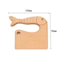Coltello in legno a forma di pesce per bambini, giocattolo da cucina in faggio - Coda di Pesce