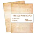 50 sheets of A4 vintage style 100GSM writing paper with aged yellow texture for DIY - Aged Irregular Texture (FG03-C)