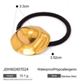 Elastico per capelli in acciaio inossidabile dorato con disco irregolare impermeabile - Jdhw2407024