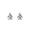 Elegant gold-tone S925 silver stud earrings featuring sparkling triangle cubic zirconia - 925 Silver / Gold
