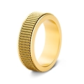 8mm gouden roterende spinnerring voor heren met gevlochten textuur en gepolijste binnenband - US 6 / Goud