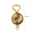 Brown natural stone pendant in 14K gold plated stainless steel, 20x9mm size - Feldspar