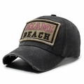 Cappellino da baseball vintage nero slavato con ricamo Miami Beach ed effetti usurati - Nero