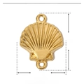 Detailed view of 17mm gold stainless steel shell pendant with size and weight parameters - Scallop