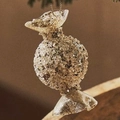 Adorno navideño de cristal en forma de caramelo champán con purpurina dorada en el árbol - Caramelo Oro Champaña Vintage