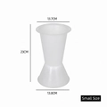 Small size white translucent hourglass flower bucket 23cm height bouquet container - Small / White