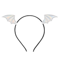 Halloween bat wing headband with silver holographic laser finish and black frame - Silver Headband