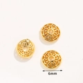 Golden 6mm hollow flower bead cap in 18K gold plated copper for DIY jewelry making - No.6 Swastika Design Bead Cap 6mm