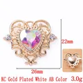 Baroque heart jewelry pendant in White AB crystal and KC gold plating with rhinestones - White AB (KC Gold Plated)