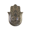 Hamsa-Hand-Schmuckschale aus Keramik in Schwarz und Gold mit bösem Blick-Motiv - Schwarz Gold Hamsa Hand