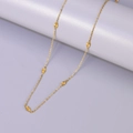 Collana in acciaio inox placcato oro 18K con ciondoli ovali a raggiera su catena - Oro 18K-Ovale