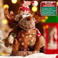 Christmas reindeer gift jar made of plush fabric and paper for holiday candies and treats - Square Box Reindeer (Candy Box-S301-C)