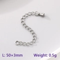 Zilveren roestvrijstalen verlengketting voor DIY sieraden in maat 50x3mm en 0,5g gewicht - Zilveren 50mm Stijl (KLJ6893-Z)