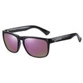 Classic sunglasses with black splash paint frame and purple gradient mirror lenses - H8/Black Frame Multicolor Dots/Purple Pink Lens
