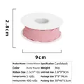 Dusty rose ruffled linen ribbon roll for bouquet wrapping and cake decoration 2.5cm x 10y - 2.5cm Cardboard Roll / Dusty Pink