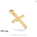 Colgante de cruz minimalista en acero dorado, accesorio de joyería DIY de 12x24mm - Estilo C Dorado (KLJ453-Z)