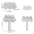 Siliconen vleermuisvormen voor Halloween met Boo-tekst en ontwerp voor lollystokjes - Vleermuis Silhouet Licht 2-delige Set