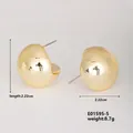 Minimalist geometric gold polished dome stud earrings with mirror finish, 2.22cm size - Gold Semi-Spherical Earrings (E01595-5)