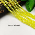 Sparkling lemon yellow AB crystal faceted round beads for DIY jewelry making and crafts - Size 1 (Approx 2mm) / Lemon Yellow AB
