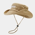 Khaki outdoor hiking sun hat with Colorado embroidery and adjustable chin strap - One Size / Khaki