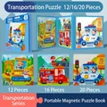 Puzzle magnetici di veicoli per bambini con modelli di escavatori, vigili del fuoco e polizia - Livello 2 Traffico [Libro Magnetico 3-in-1] 3 anni+