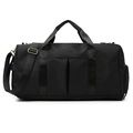 Large capacity black sports bag with dry-wet separation and adjustable strap - Thickened Black
