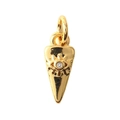 Ciondolo triangolare dorato con motivo occhio e cristallo per bracciali e collane - 01 Occhio del male triangolare zirconia