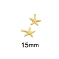 Golden 15mm hollow starfish charms in stainless steel for DIY jewelry making - 15mm / Starfish / Gold