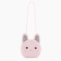Cute pink plush rabbit crossbody bag for kids with soft shoulder strap and bunny shape - Rabbit