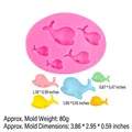 Roze 3D dolfijn siliconen vorm voor fondant en chocolade met 5 verschillende maten - 1# Pink Little Whale Mold (15-214)