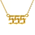 Golden stainless steel necklace featuring a bold 555 bubble number pendant on O-chain - 555 / 18K Gold