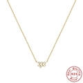 Collana in argento 925 dorato con ciondolo numero 333 e piccolo diamante incastonato - Argento 925 / Oro-333