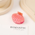 Pink glitter shell hair claw clip with translucent finish for elegant hairstyling - Barbie Pink with Logo