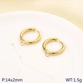Orecchini a cerchio dorati in acciaio inox con asola per gioielli fai da te 14x2mm - 14x2mm Oro (KLJ10246-ZLA)