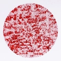 Sottopiatto rotondo rosso scintillante in rete con finitura metallica su sfondo bianco - Rosso