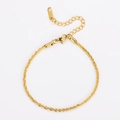 Dettaglio del bracciale a catena ritorta dorata in acciaio inossidabile lucido - 2.5mm*17+4cm / Oro