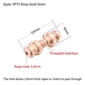 Chiusura a vite in argento sterling da 10mm oro rosa per collane di perle fai da te - YP75-4mm / Oro rosa