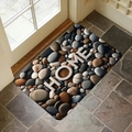 Zerbino resistente con motivo a ciottoli e scritta 3D HOME per ingresso domestico - 40*60cm / Stile 2