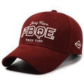 Classic burgundy six-panel baseball cap featuring white 3D embroidery on high-density cotton - Adjustable / Red