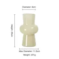 Modern cream glass vase 20cm height with narrow neck and rounded body for floral decor - Height 20cm/Diameter 8cm / Cream