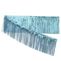Light blue metallic foil fringe curtain for party backdrops and festive wall decoration - Light Blue